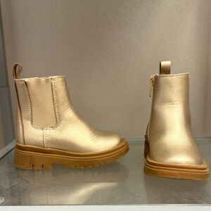 Baby Gap Gold Ankle Boots with Brown Sole